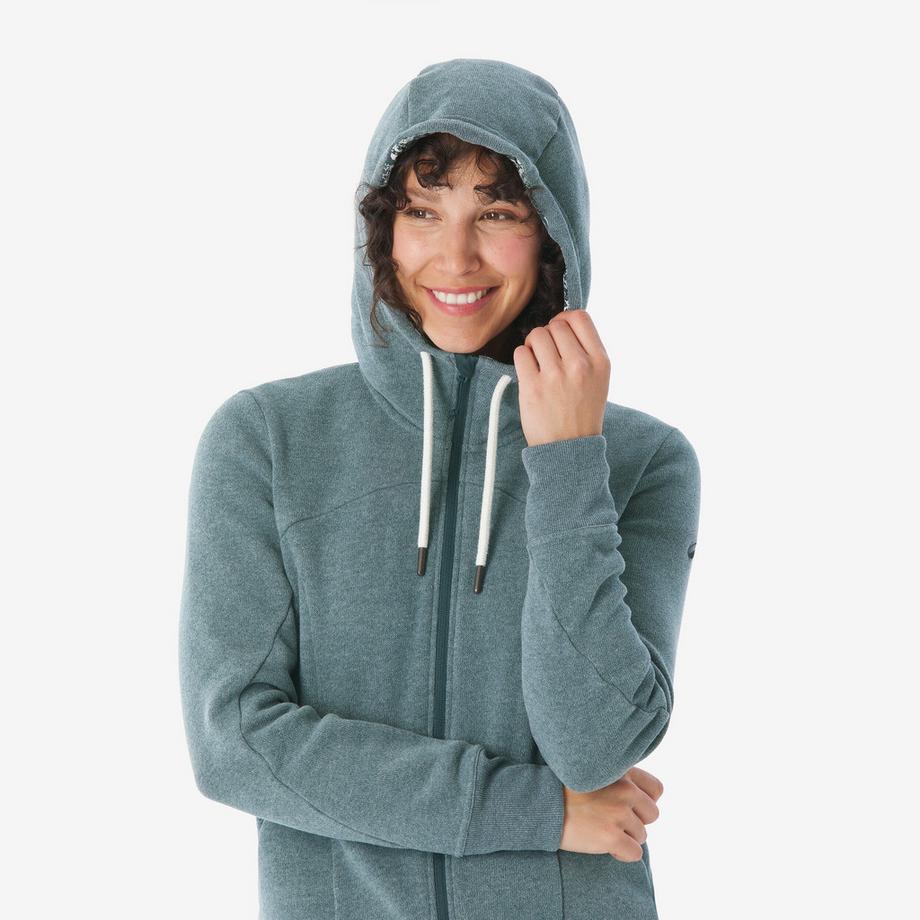 QUECHUA Pull randonnée zippé polycoton  