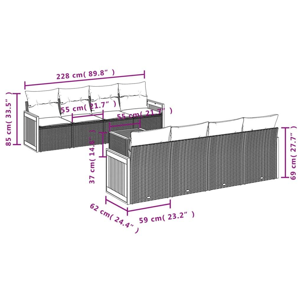 VidaXL Ensemble de canapés de jardin rotin synthétique  