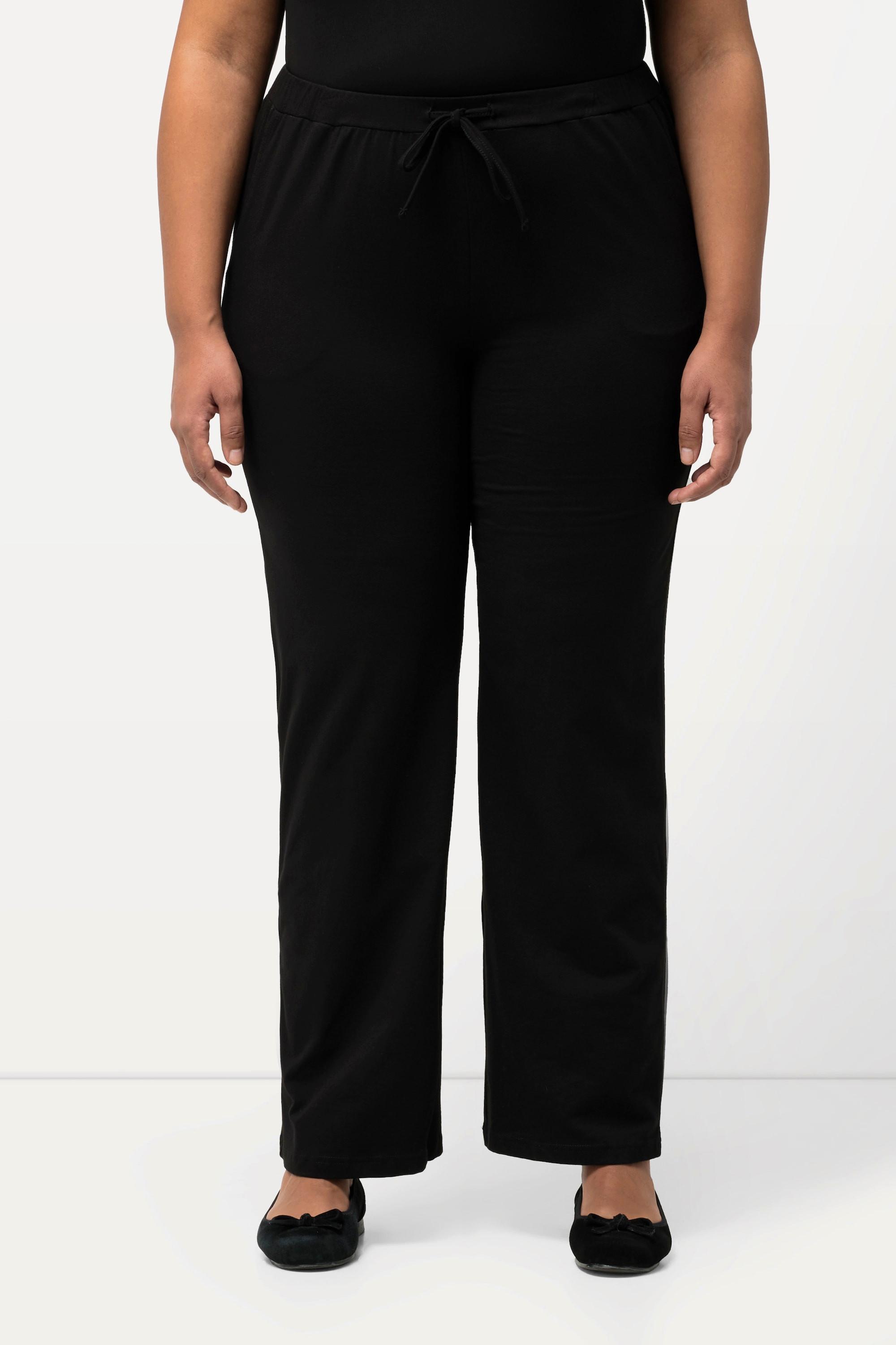 Ulla Popken  Pantalon en jersey avec jambes droites et poches, jusqu'à la taille 68/70 