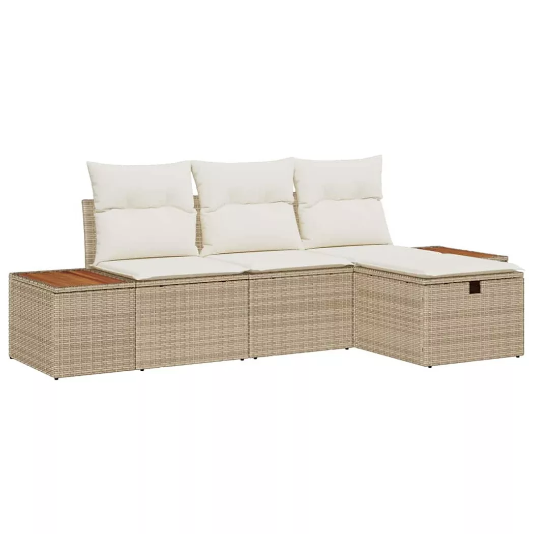 VidaXL - Gartensofa-set poly-rattan, One Size, Beige
