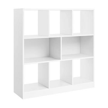 Bibliothèque blanche avec 8 cases de rangement ouvertes - L97,5 x H100 cm