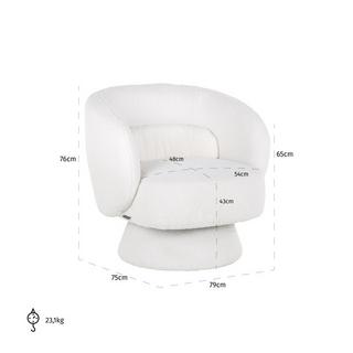 mutoni Chaise pivotante Senna blanc  