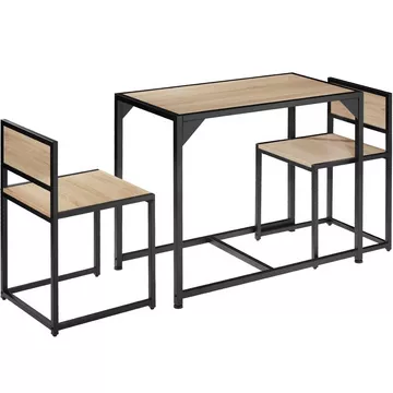 Ensemble MILTON Table + 2 Chaises Style Vintage