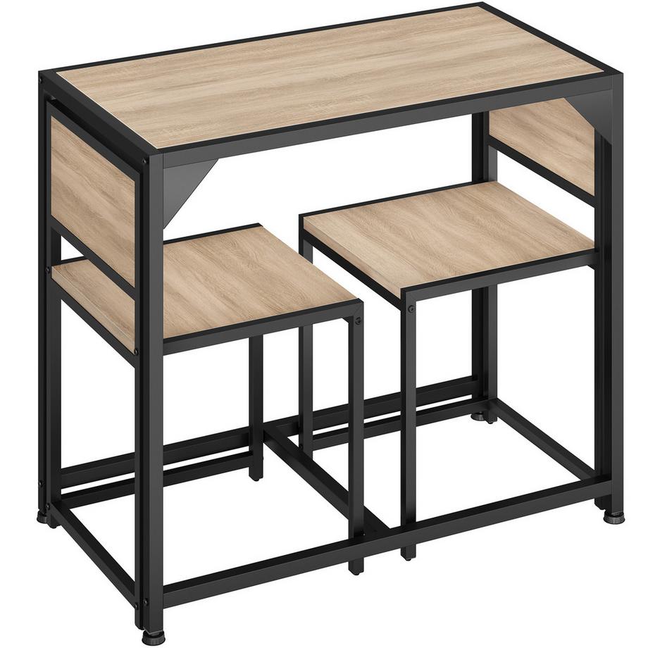 Tectake Ensemble chaises de salle à manger MILTON en bois et acier  