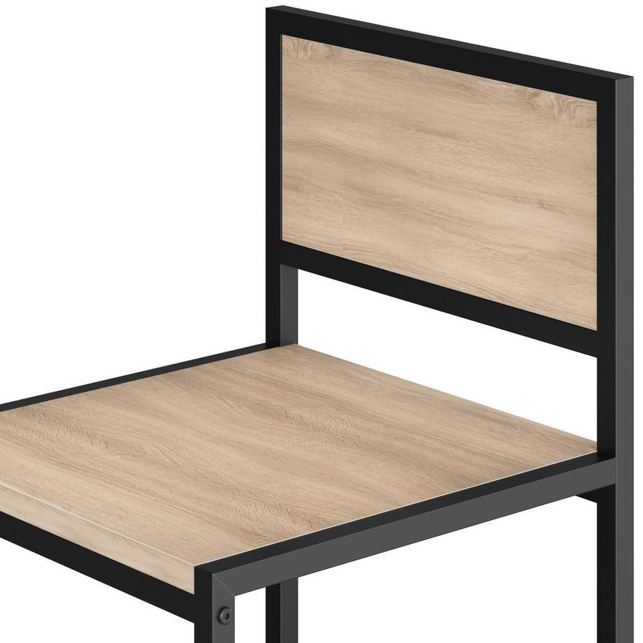 Tectake Ensemble chaises de salle à manger MILTON en bois et acier  