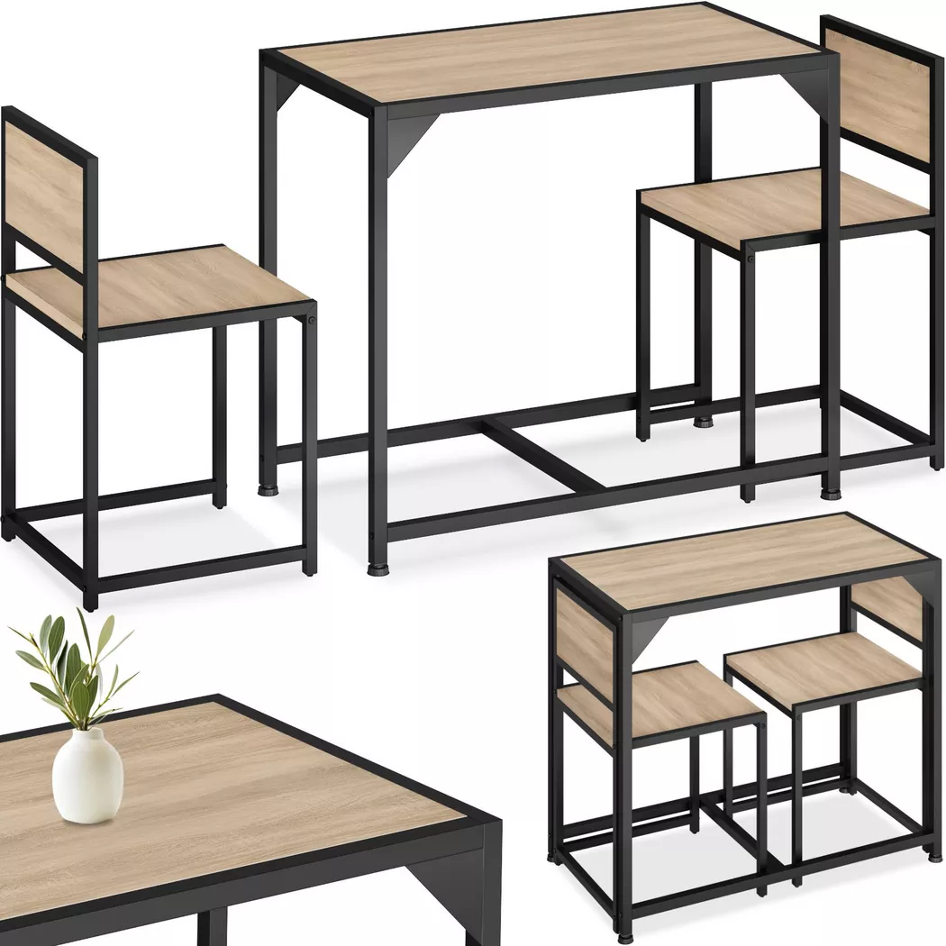Tectake - Ensemble chaises de salle à manger en bois et acier Style industriel