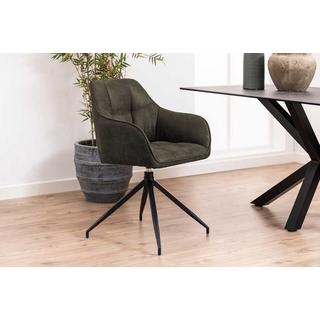 mutoni Chaise de salle à manger avec accoudoirs Breana vert olive  