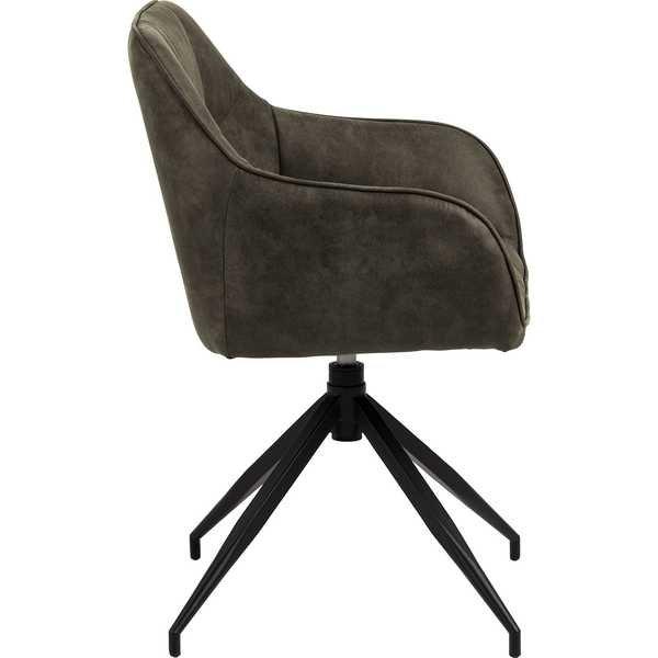 mutoni Chaise de salle à manger avec accoudoirs Breana vert olive  