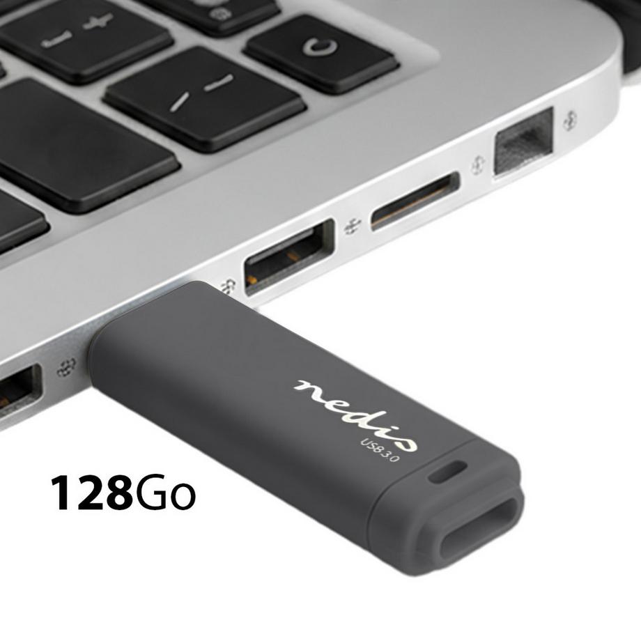 Nedis  Flash Drive | 128 GB | USB Typ-A | Lesegeschwindigkeit: 80 MB/s | Schreibgeschwindigkeit: 10 MB/s 
