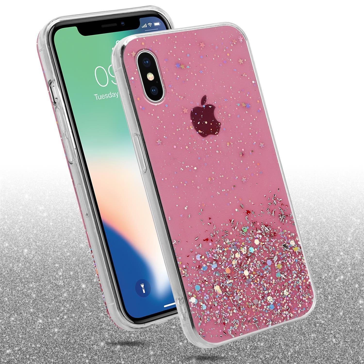 Cadorabo  Hülle für Apple iPhone X  XS TPU Silikon mit funkelnden Glitter 