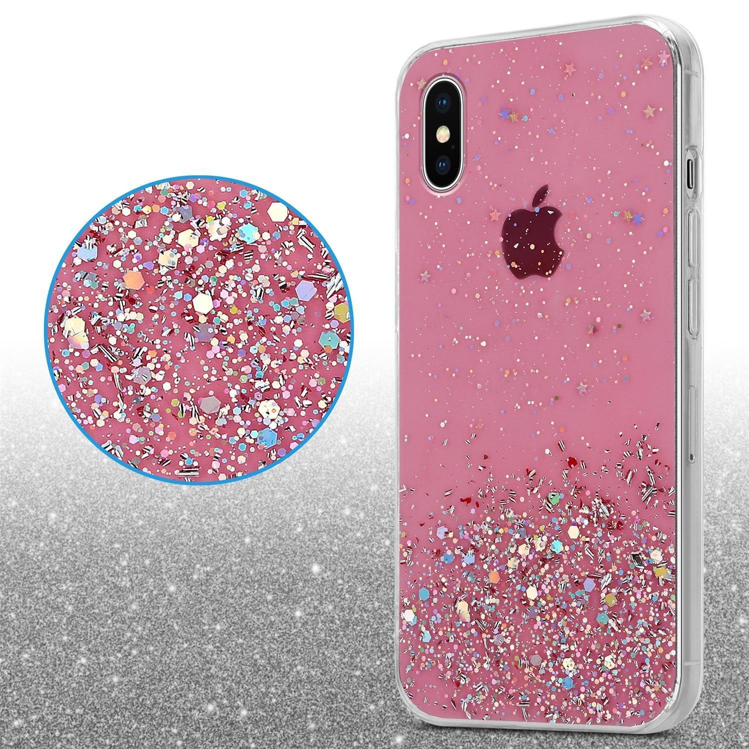 Cadorabo  Hülle für Apple iPhone X  XS TPU Silikon mit funkelnden Glitter 