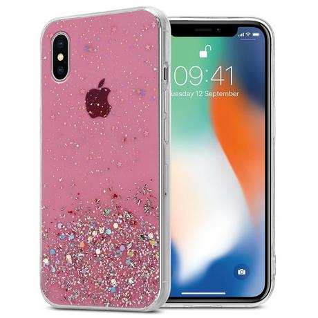 Cadorabo  Hülle für Apple iPhone X  XS TPU Silikon mit funkelnden Glitter 