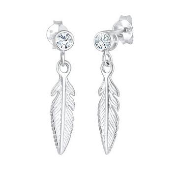 Ohrringe Feder Boho Mit Kristallen