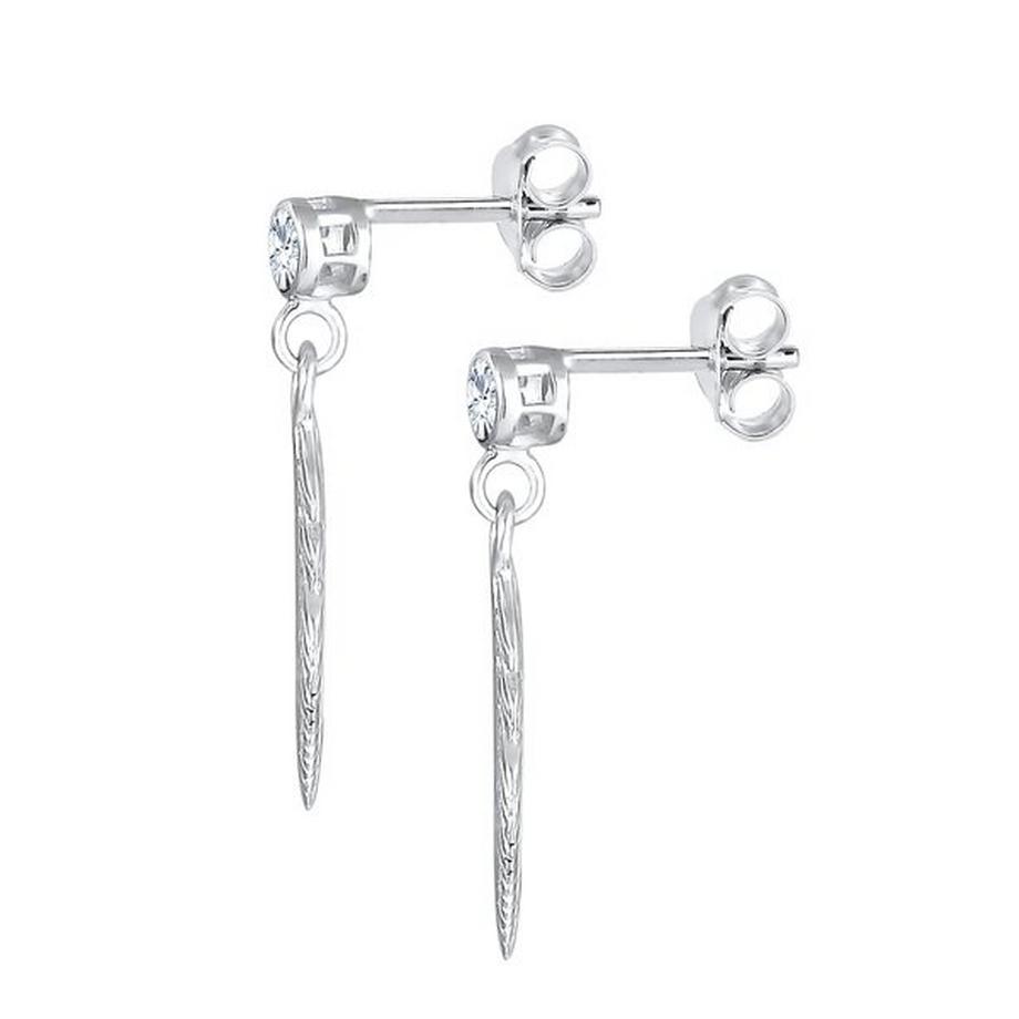 Elli  Boucles d'Oreilles Femmes Pendentif Plume Avec Cristal 