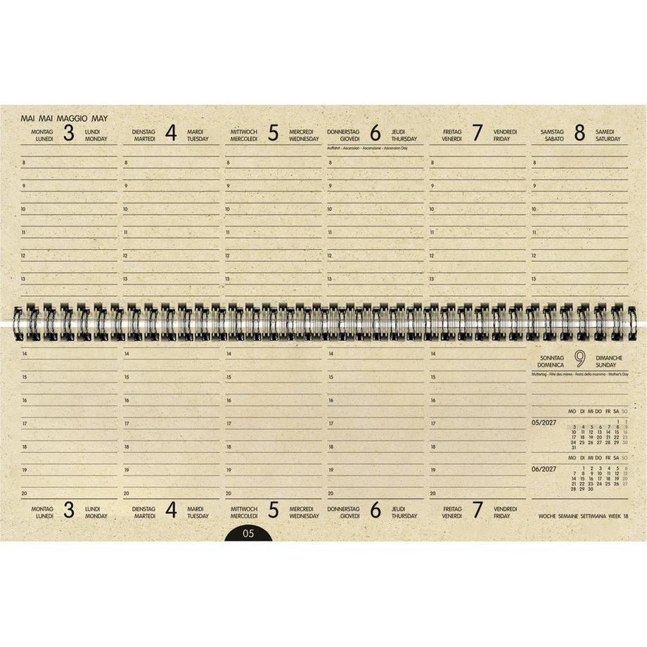 Simplex calendrier de bureau  en papier dherbe  