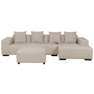 Beliani Ecksofa mit Ottomane aus Cord Modern LUNGO  