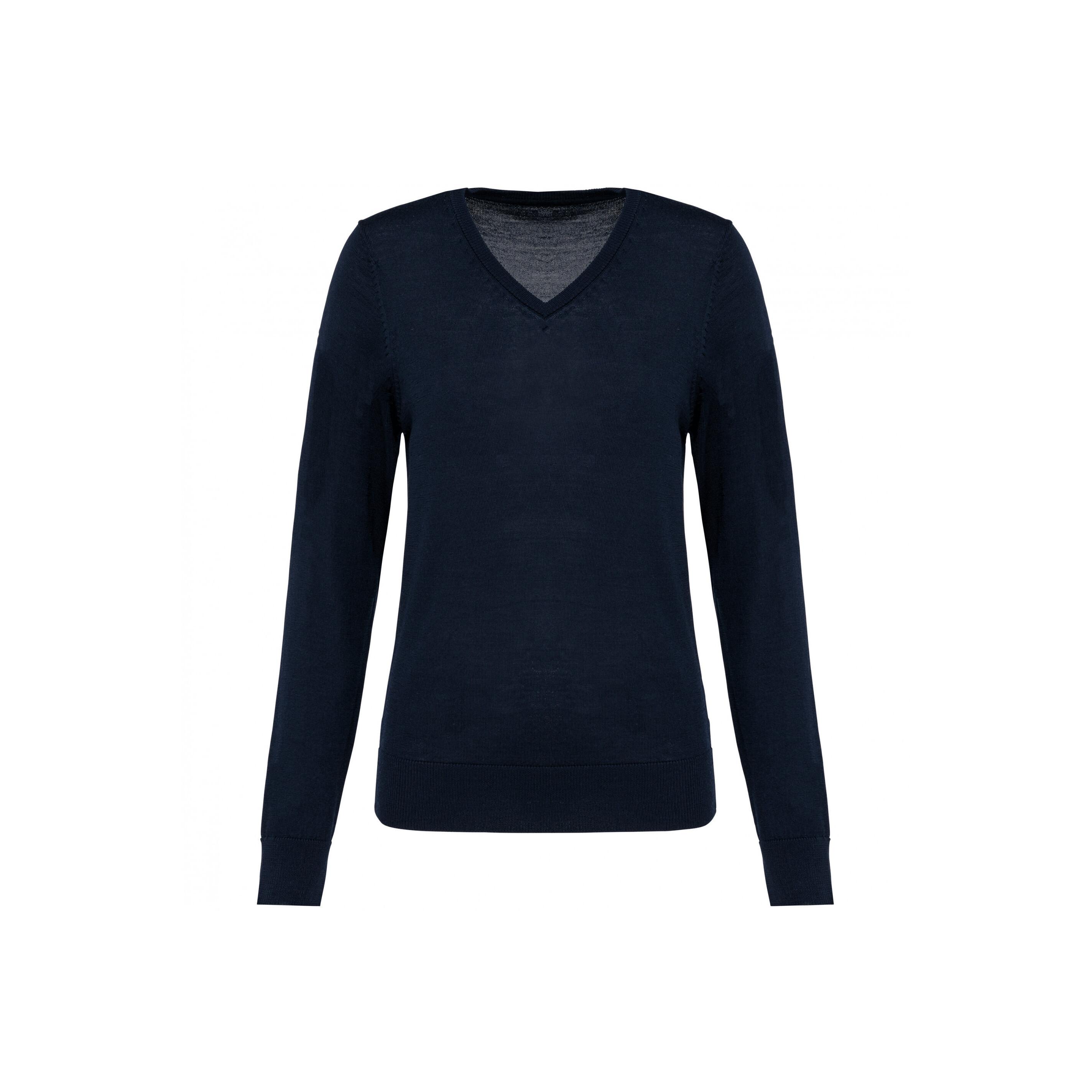 Kariban  merino-pullover mit v-ausschnitt, damen 