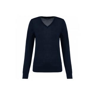 Kariban  merino-pullover mit v-ausschnitt, damen 