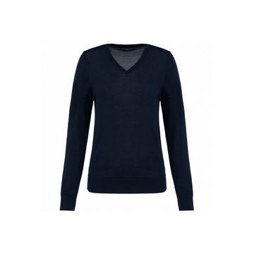 merino-pullover mit v-ausschnitt, damen