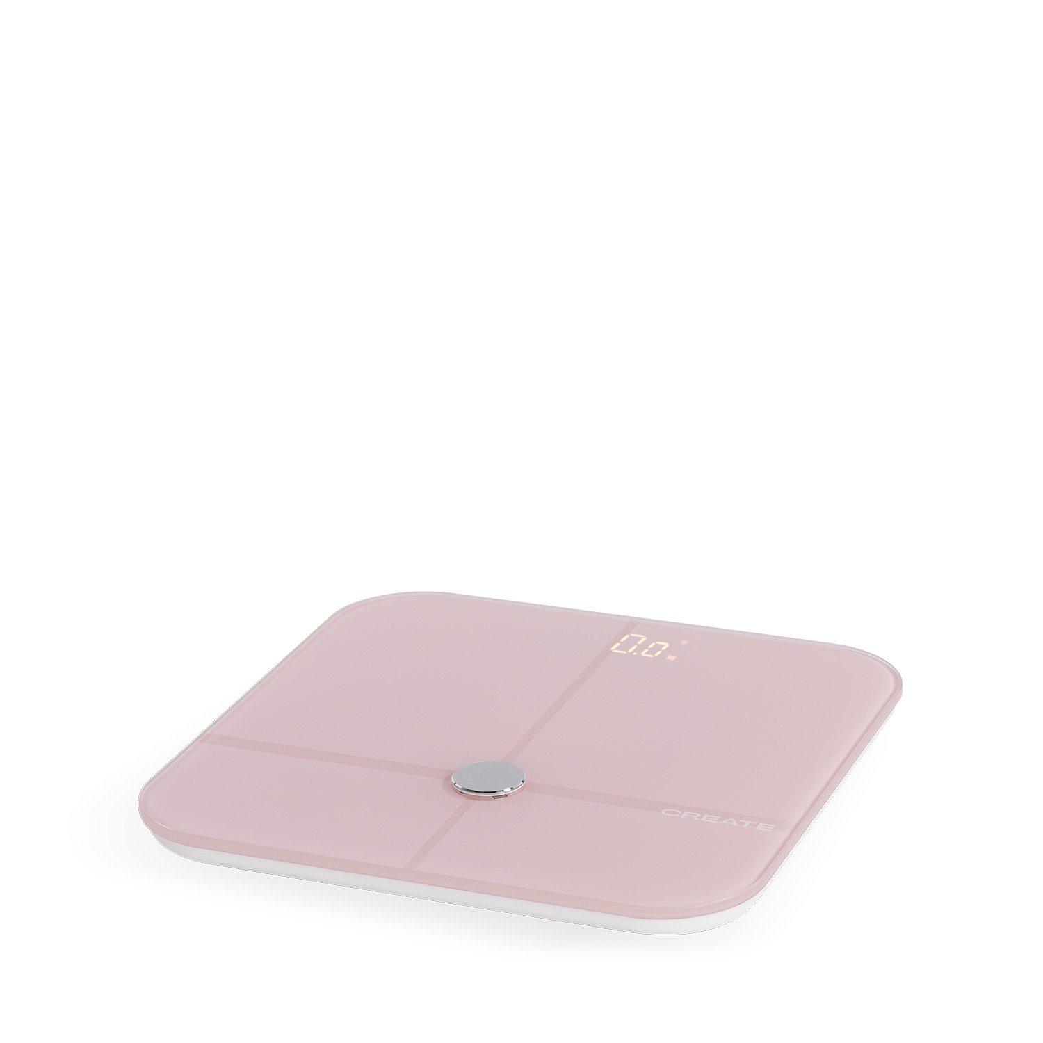 CREATE  BALANCE BODY SMART PRO - Smarte Personenwaage mit Bioimpedanz und Bluetooth, pastelrosa 