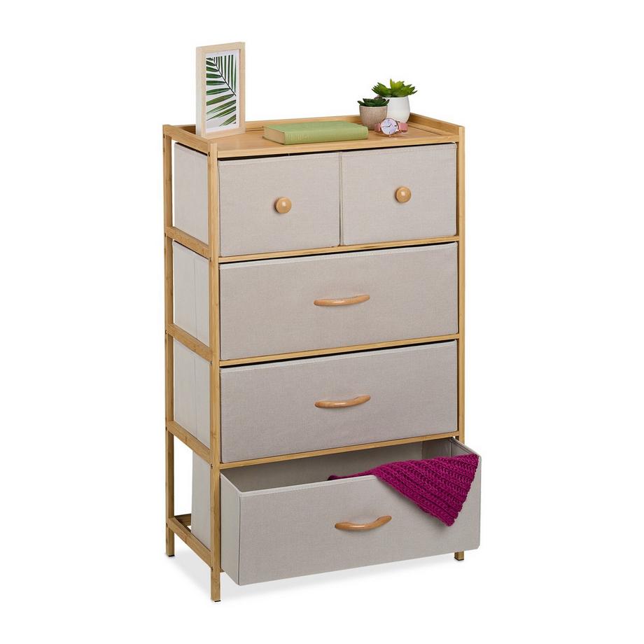 Schubladenelement aus Bambus, 5 Schubladen