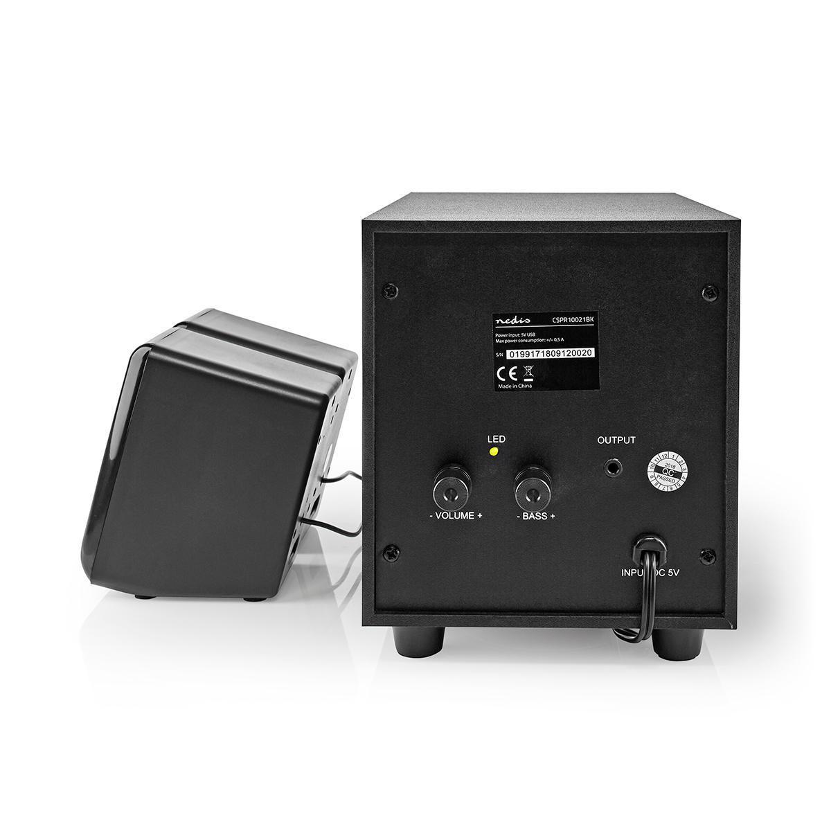 Nedis  Haut-parleurs PC | 2.1 | 33 W | Mâle de 3,5 mm | USB Ström | Contrôle du volume 