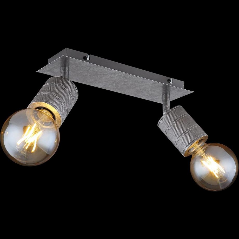 mutoni Spot Freddy métal argenté 2xE27  