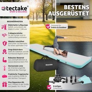 Tectake  Aufblasbare Trainingsmatte AirFlexy mit elektr. Luftpumpe 