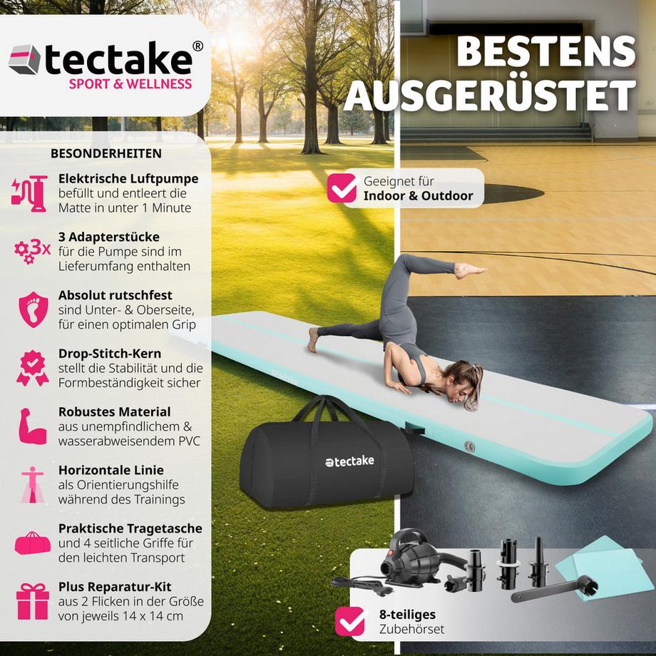 Tectake  Tappetino da allenamento airtrack AirFlexy gonfiabile 
