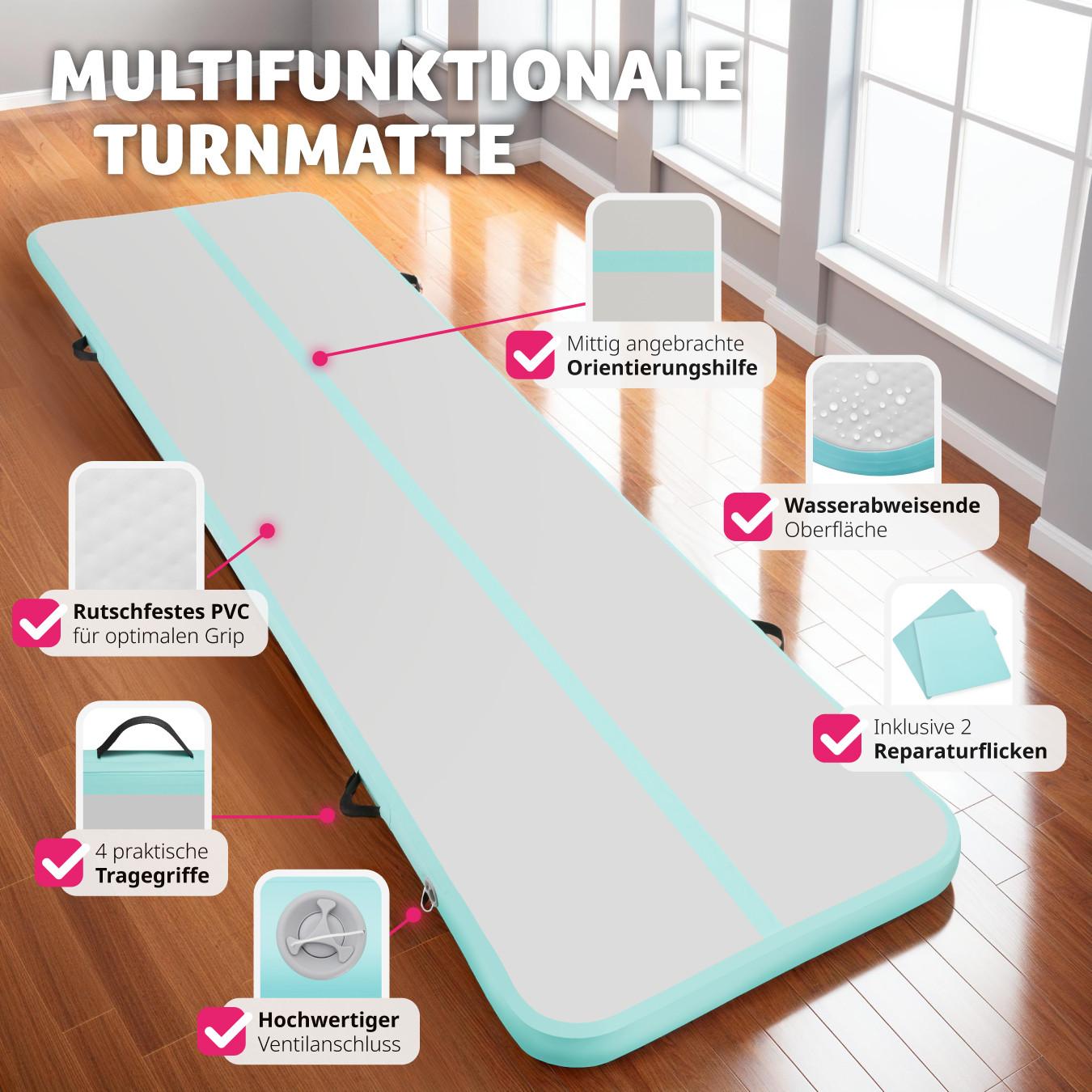 Tectake  Tapis Airtrack gonflable AirFlexy avec pompe à air électrique 