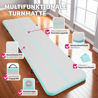 Tectake  Aufblasbare Trainingsmatte AirFlexy mit elektr. Luftpumpe 