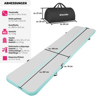 Tectake  Tapis Airtrack gonflable AirFlexy avec pompe à air électrique 