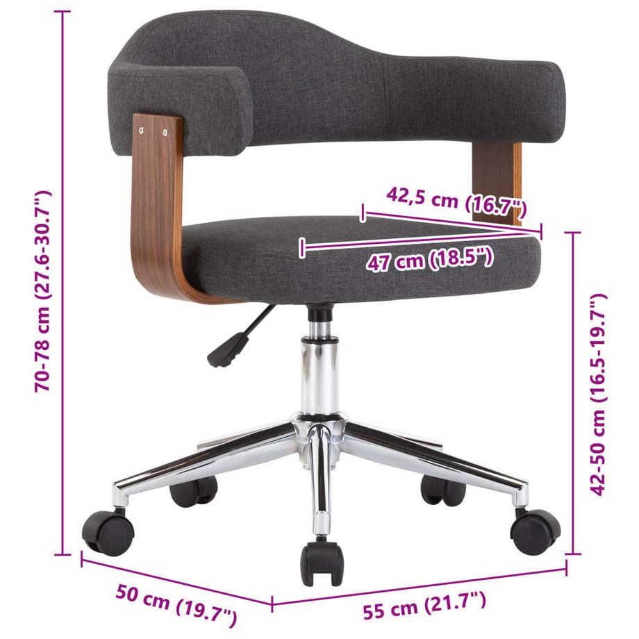 VidaXL Chaise de bureau tissu  