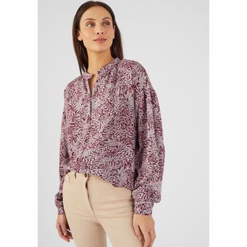 Fließende Bluse mit Blättermuster