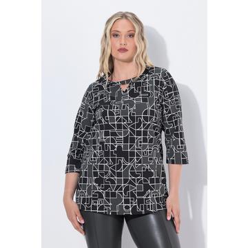 Maglia con stampa grafica, scollo a girocollo e maniche a 3/4