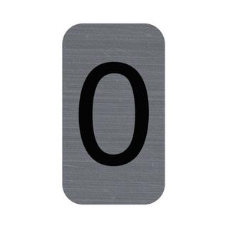 Exacompta Plaque adhésive imitation Aluminium Chiffre 0 2,5x4,4 cm  