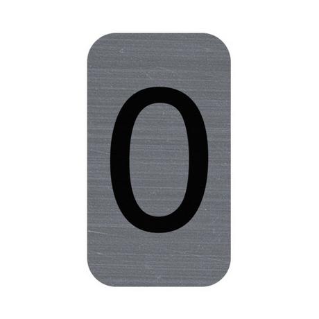 Exacompta Plaque adhésive imitation Aluminium Chiffre 0 2,5x4,4 cm  