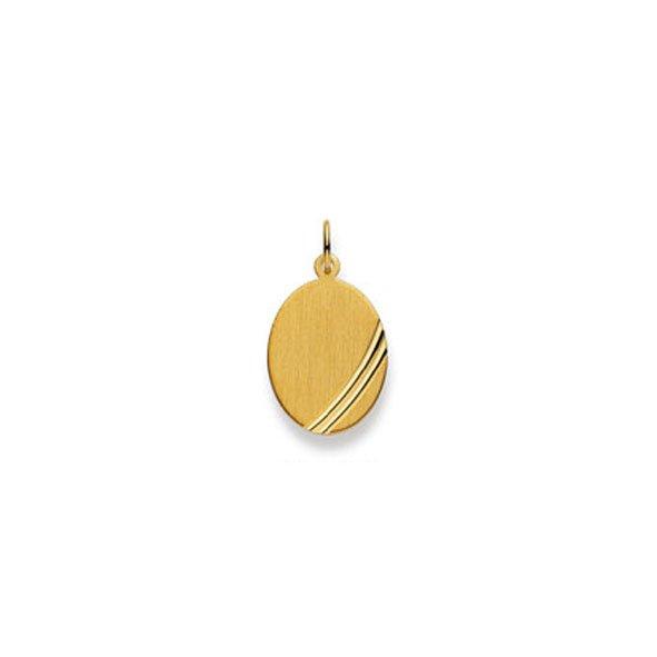 MUAU Schmuck  Pendentif plaque or jaune 750, 23x13mm 