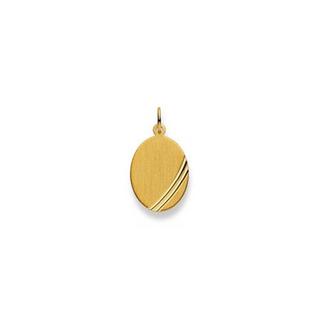 MUAU Schmuck  Pendentif plaque or jaune 750, 23x13mm 