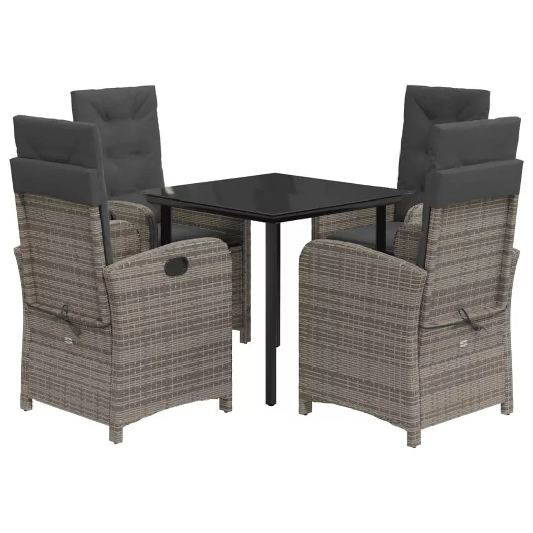 VidaXL - Garten essgruppe poly-rattan, One Size, Grau