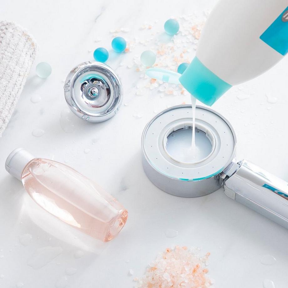 InnovaGoods Duschkopf mit Spender – 2 verschiedene Strahlungsbilder  