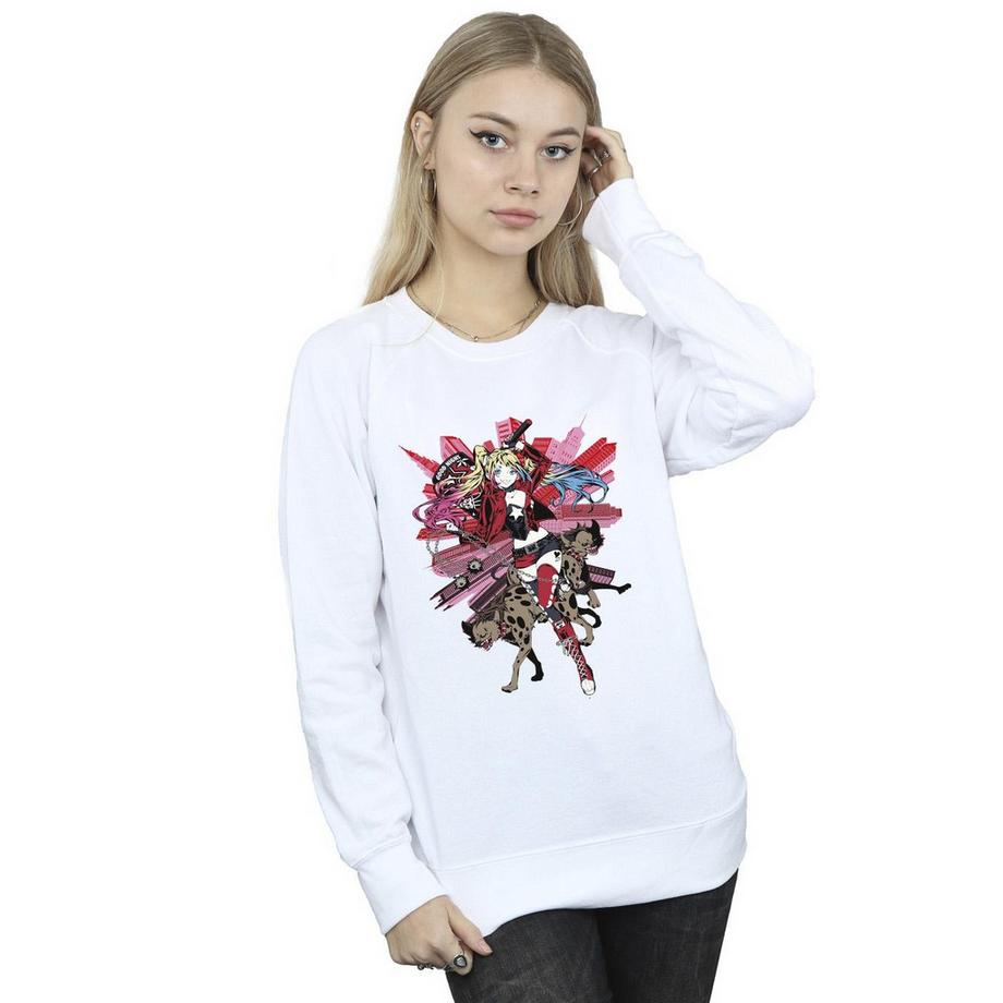 DC COMICS Harley Quinn Grafikdruck Sweatshirt  