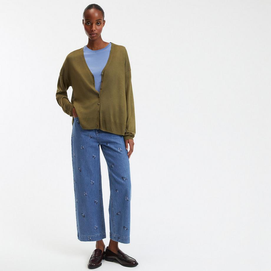 La Redoute Collections Cardigan Maglia Fine Scollo a V Chiusura Bottoni  