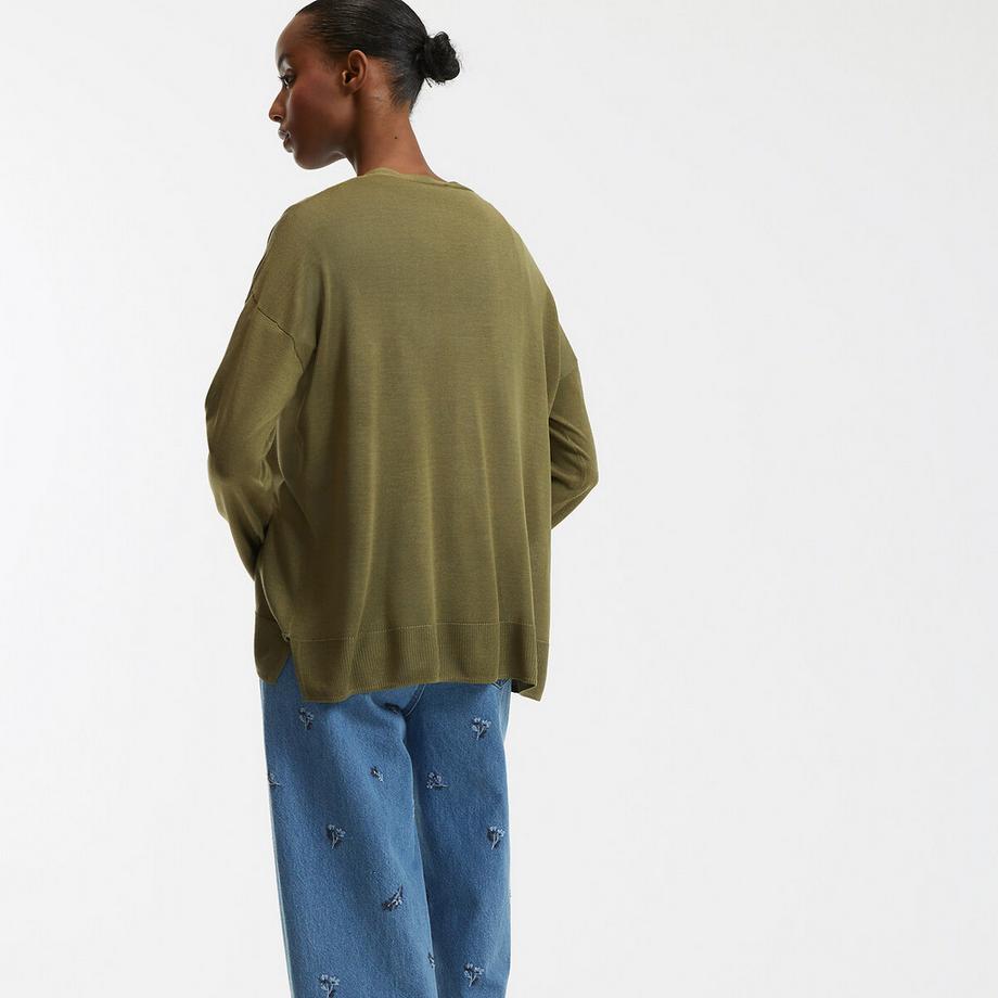 La Redoute Collections Cardigan Maglia Fine Scollo a V Chiusura Bottoni  