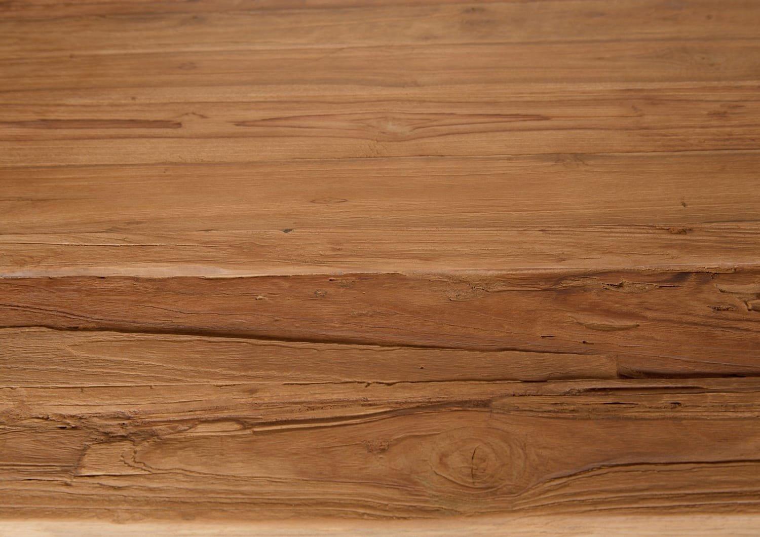 mutoni Tavolo 220x100 cm - teak naturale riciclato - metallo nero antico  