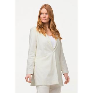 Ulla Popken  Blazer lungo di lino con revers e spacchetti laterali 