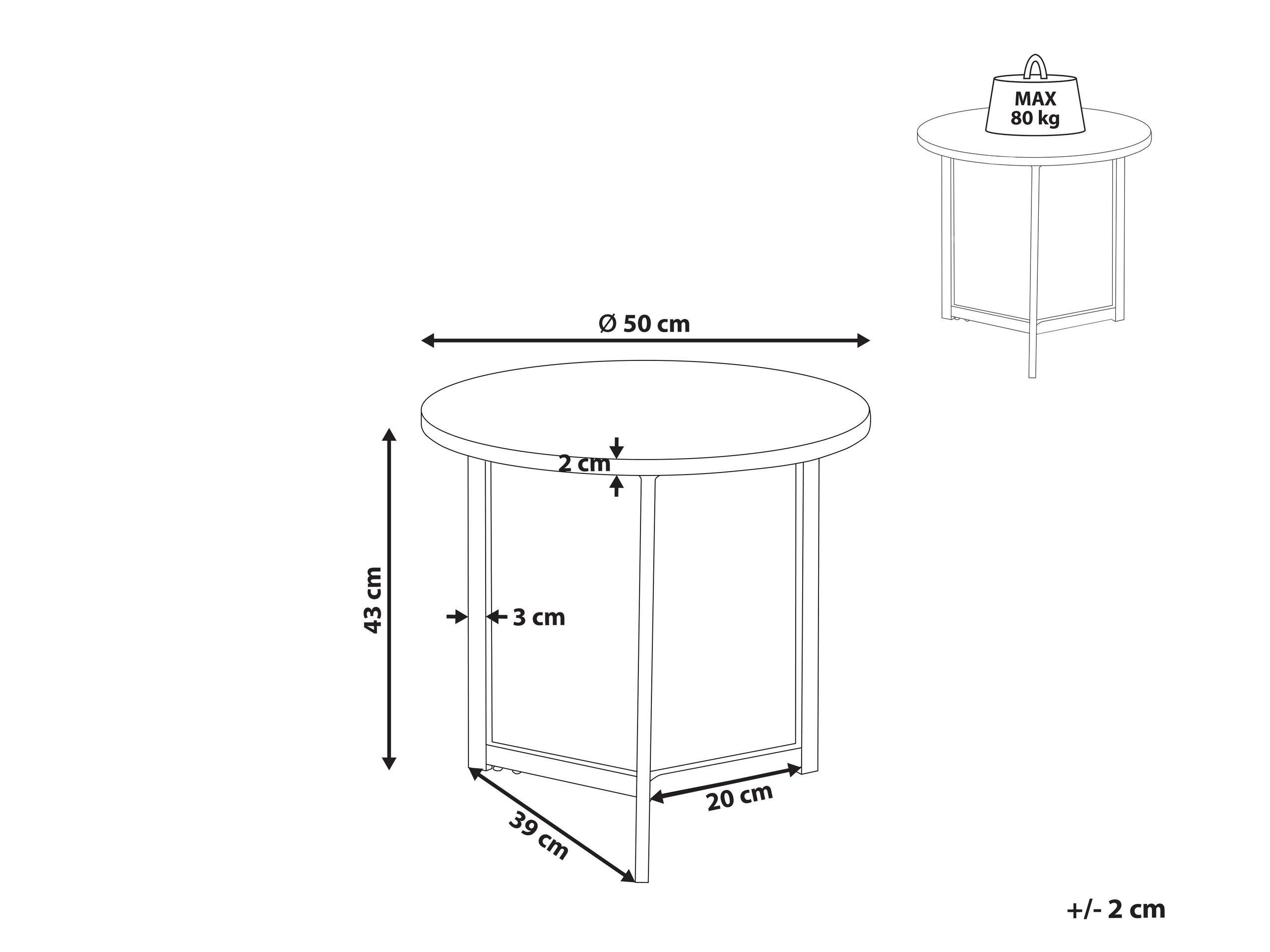 Beliani Table d'appoint en MDF Industriel TIPPO  