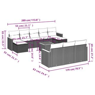 VidaXL Garten sofagarnitur poly-rattan  