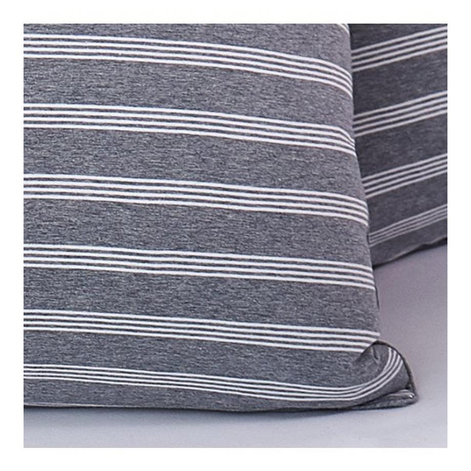 Living Home Melange Jersey Double Face Gestreifte Bettwäsche Set  