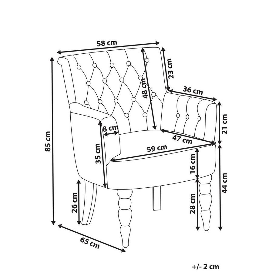 Beliani Fauteuil en Tissu Rétro ALESUND  